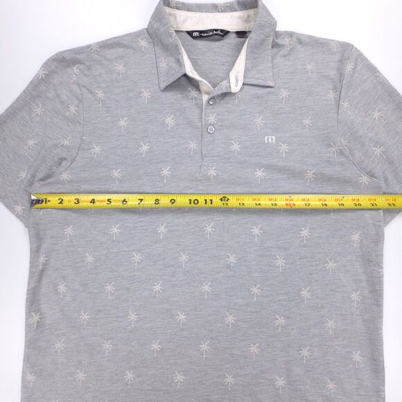TRAVIS MATHEW In Flight Golf Polo Gray Pam Tree Hawaiian Resort Casual Shirt - Picture 3 of 7